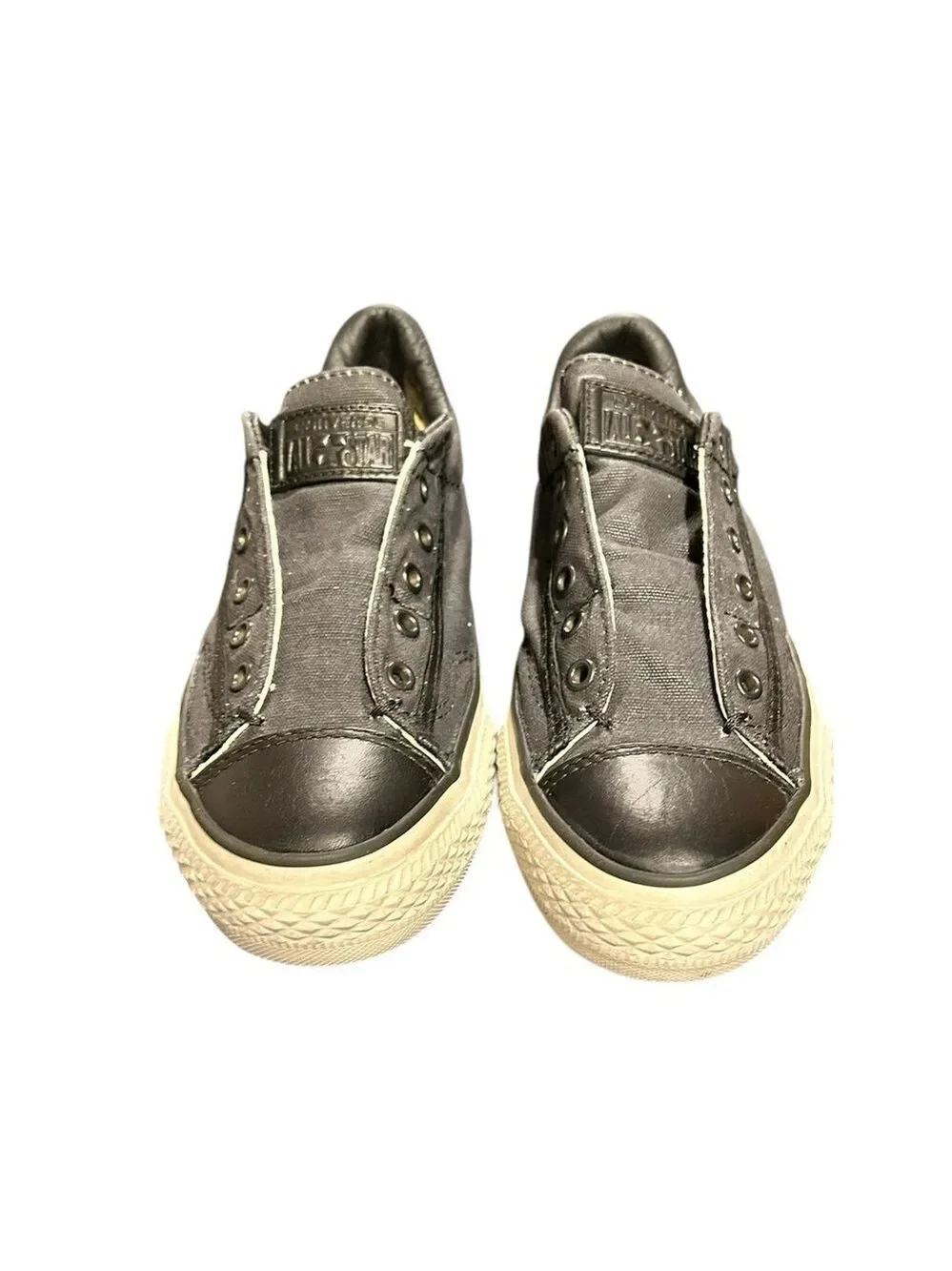 Converse X John Varvatos Laceless Low Top Sneakers M4.5 W6.5 Charcoal Gray VGC